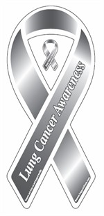 Custom Bumper Stickers on Lung Cancer Awareness Gray